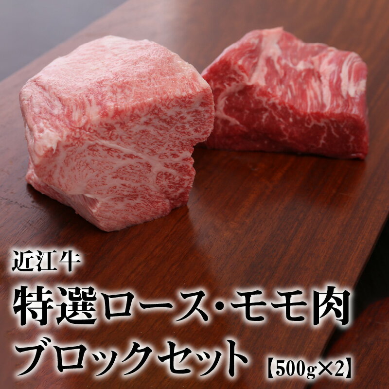【ふるさと納税】近江牛特選ロース・モモ肉ブロックセット 1kg【500g×2】