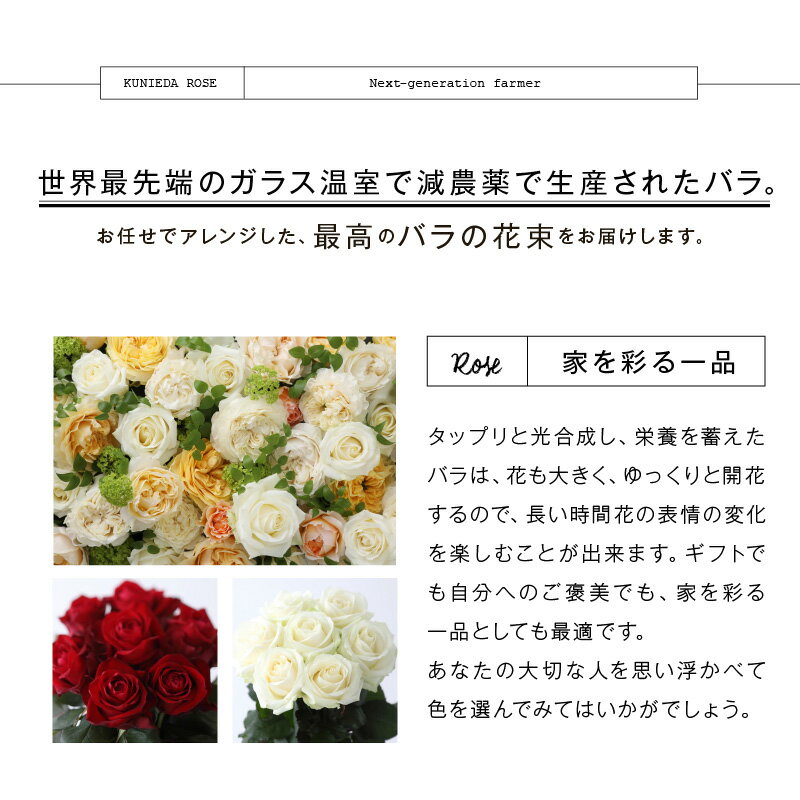 【ふるさと納税】【定期便：12カ月】國枝バラ園から直送！Flower Bouquet（10本の花束）