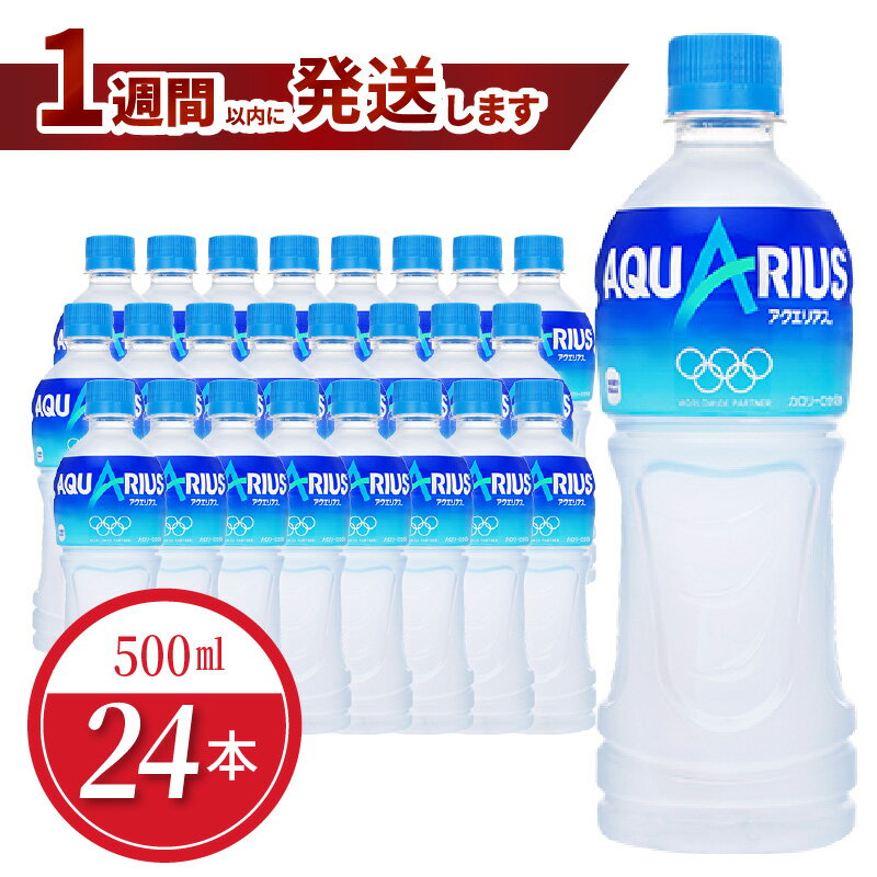 【ふるさと納税】アクエリアス 500mlPET 24本入 コカ・コーラ 人気 ペットボトル 飲料 スポーツ飲料 スポーツドリンク ドリンク ソフトドリンク 熱中症対策 ミネラル アミノ酸 クエン酸 おすそ分け 部活 運動 アウトドア 送料無料