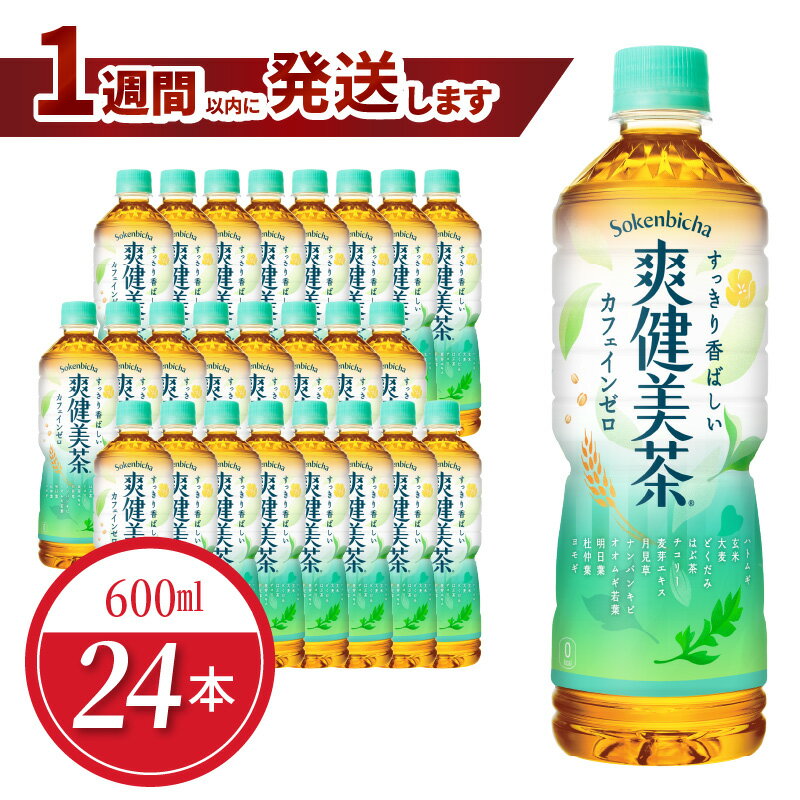 爽健美茶 PET 600ml 24本入 1ケース ノンカフェイン ペットボトル 飲料 ドリンク お茶 ブレンド茶 植物の恵み アレルギー特定原材料等28品目不使用 コカ・コーラ 水分補給 常備 備蓄 保存 リサイクル 人気 おすすめ お取り寄せ 買い置き 送料無料