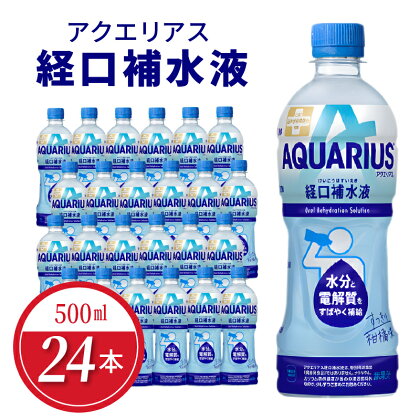 アクエリアス 経口補水液 500ml × 24本 セット ペットボトル PET コカ・コーラ 電解質 すっきり柑橘味 スポーツ レジャー アウトドア 熱中症対策 水分補給 常備 備蓄 清涼飲料水 スポーツドリンク ドリンク 暑さ対策 滋賀県 守山市 お取り寄せ 送料無料