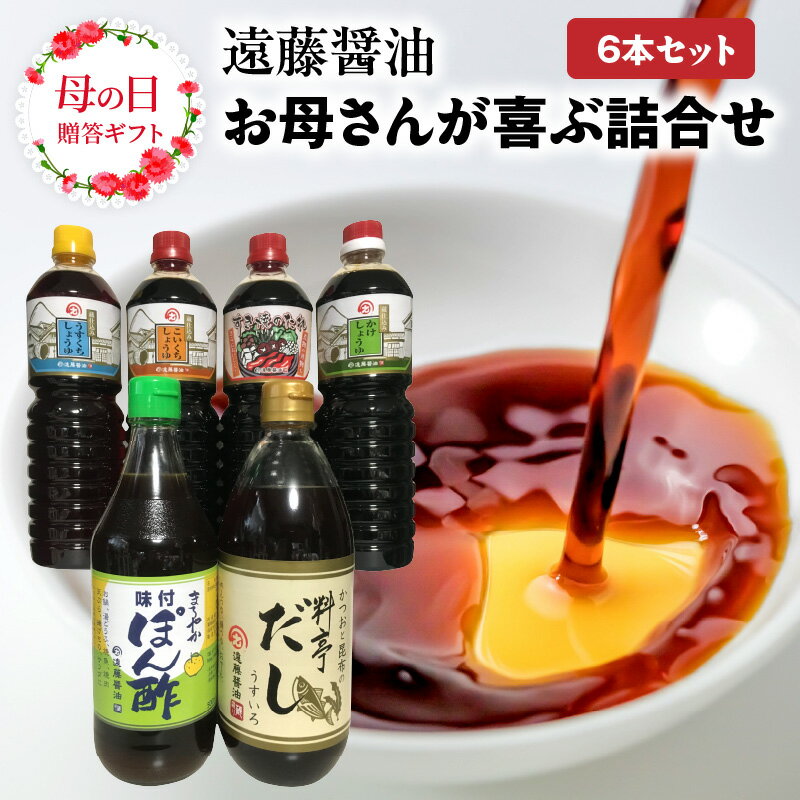 【ふるさと納税】母の日 醤油 6本 詰め合わせ セット 濃口 淡口 まろやか 煮付け かけしょうゆ コク 刺身 焼き魚 お漬物 煮物 佃煮 すき焼きのたれ 万能 たれ 甘味 だし 料亭だし 白だし おでん そうめん つゆ ぽん酢 ゆず ギフト 贈り物 プレゼント 滋賀県 守山市 送料無料