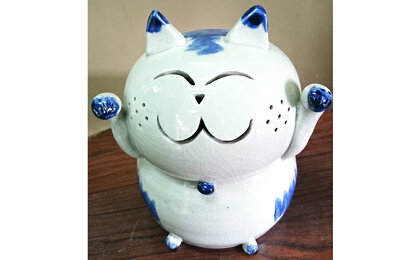 元気まねき猫置物 【民芸品・工芸品】