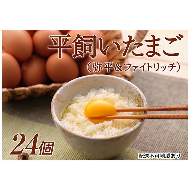 平飼い卵(弥平&ファイトリッチ)24個 湖南市野菜で育った鶏の栄養豊富な卵 [卵]