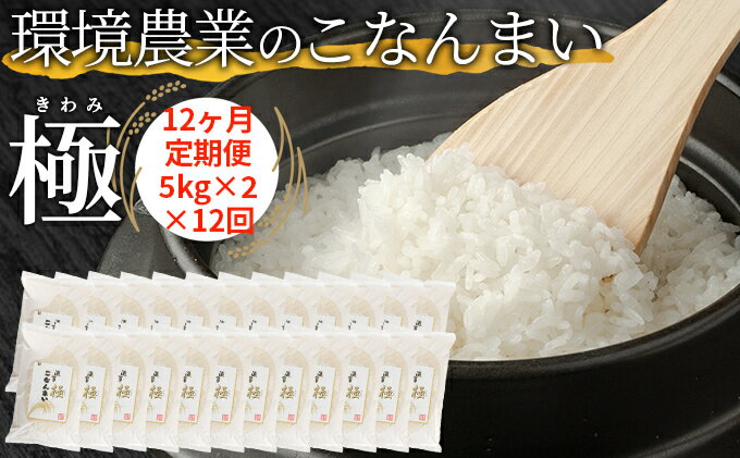 【ふるさと納税】【12ヶ月定期便】環境農業のこなんまい 極10kg　【定期便・ お米 おにぎり 】