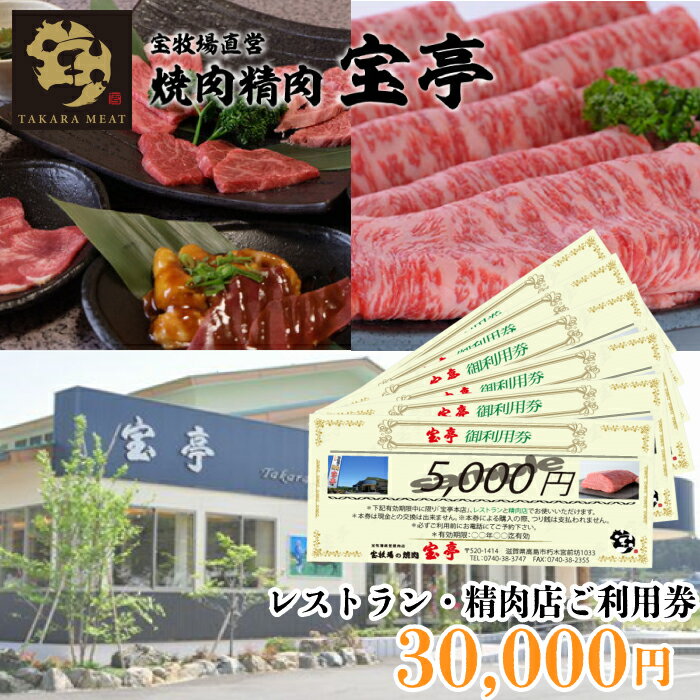 【M-362】宝牧場直営　宝亭本店　レストラン・精肉店　ご利用券 30,000円［高島屋選定品］