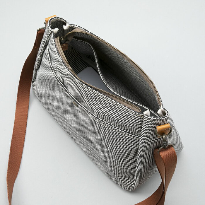 【ふるさと納税】【J-197】kii工房　帆布かばん　プランプショルダー　千鳥柄【高島屋選定品】