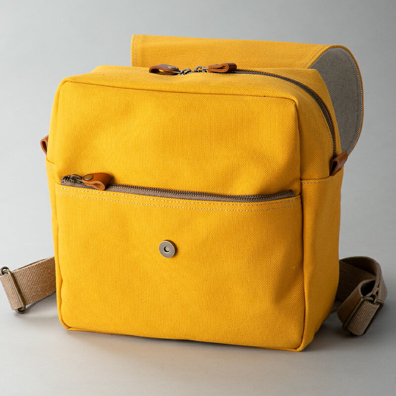 【ふるさと納税】【J-241】kii工房　帆布かばん　かぶせプランプリュック　マスタード【高島屋選定品】