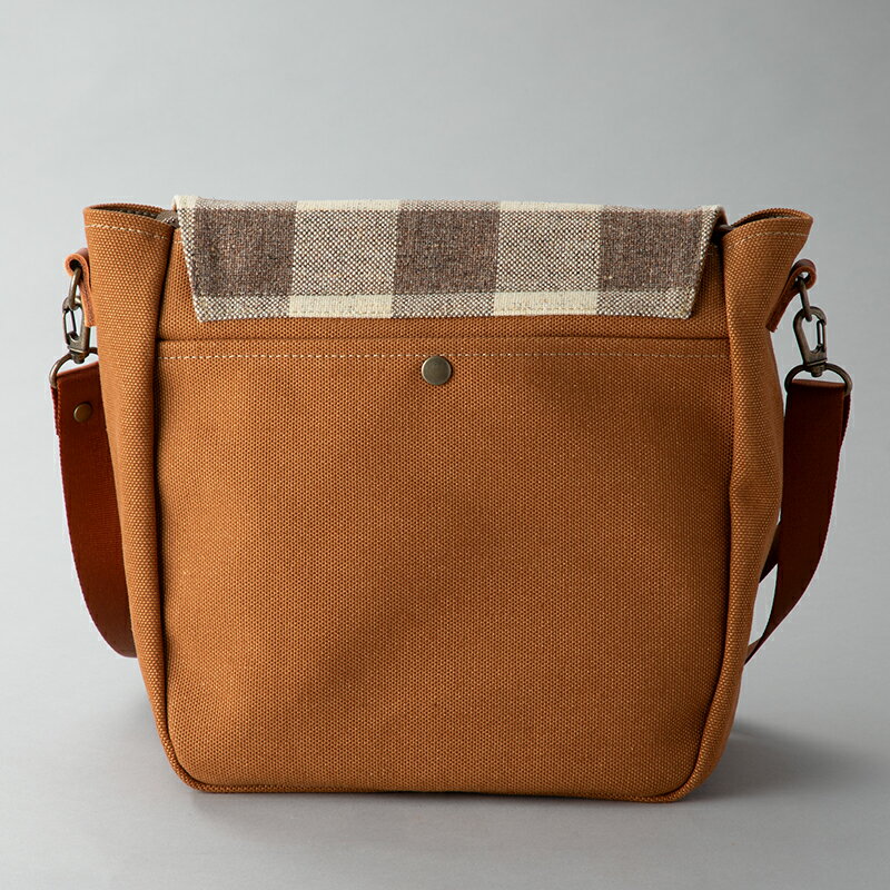 【ふるさと納税】【J-243】kii工房　帆布かばん　かぶせプランプショルダー　先染めキャメル【高島屋選定品】