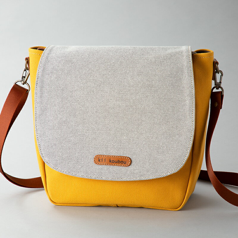 【ふるさと納税】【J-244】kii工房　帆布かばん　かぶせプランプショルダー　マスタード【高島屋選定品】