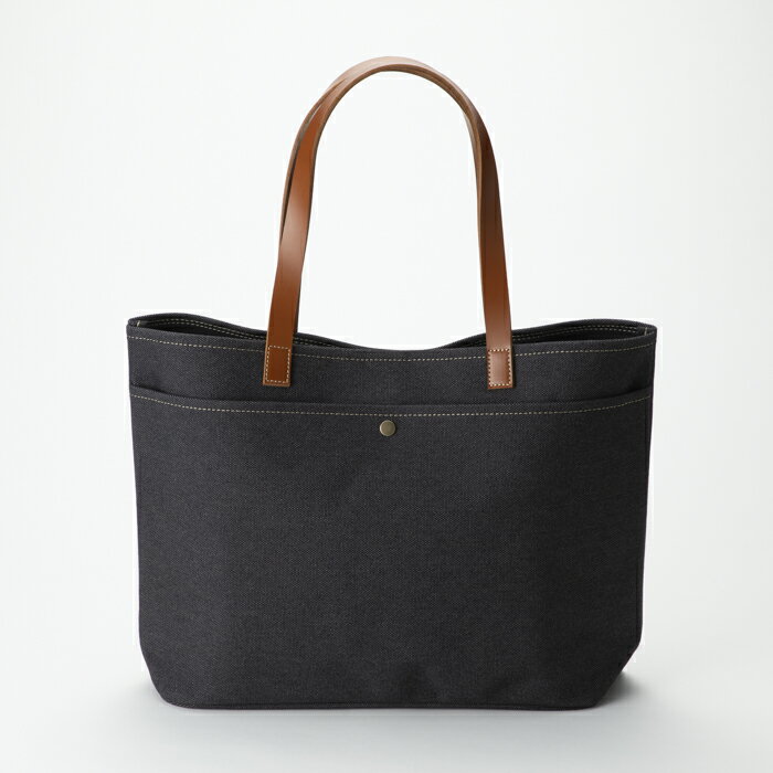 【ふるさと納税】【J-245】kii工房　帆布かばん　スタンダードトートL 手長 先染め黒【高島屋選定品】