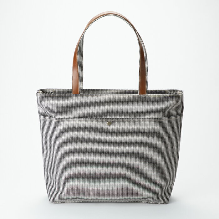 【ふるさと納税】【J-251】kii工房　帆布かばん　ダブルハンドトート LLサイズ 千鳥柄【高島屋選定品】