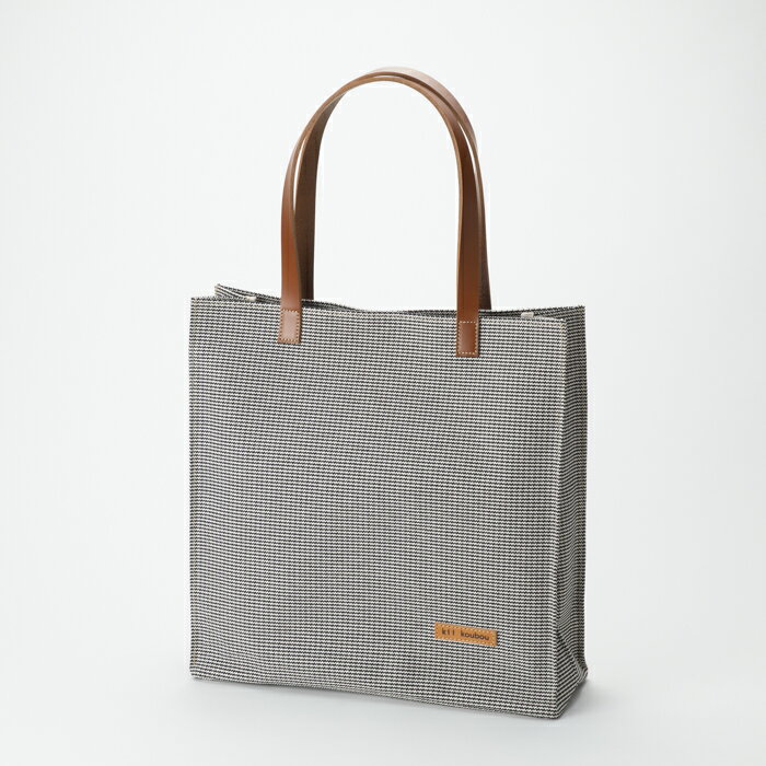 【ふるさと納税】【J-254】kii工房　帆布かばん　スクエアートート2L　千鳥柄【高島屋選定品】