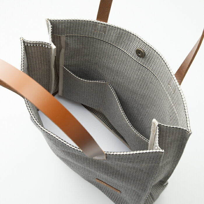 【ふるさと納税】【J-254】kii工房　帆布かばん　スクエアートート2L　千鳥柄【高島屋選定品】