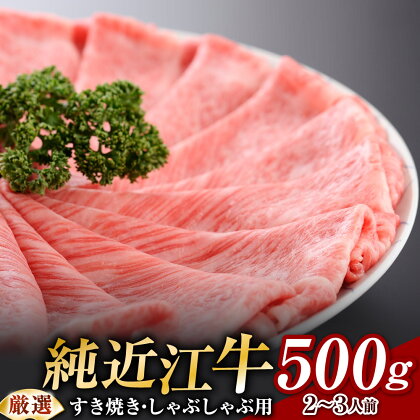 【 最高級 近江牛 】厳選 すき焼き ・ しゃぶしゃぶ 用 500g 2人～3人前 ブランド牛 牛肉 高級 人気 国産 楽天 寄付 返礼品 お歳暮 ギフト プレゼント お祝い 贈り物 ふるさと納税 近江 東近江 F19 安田牧場