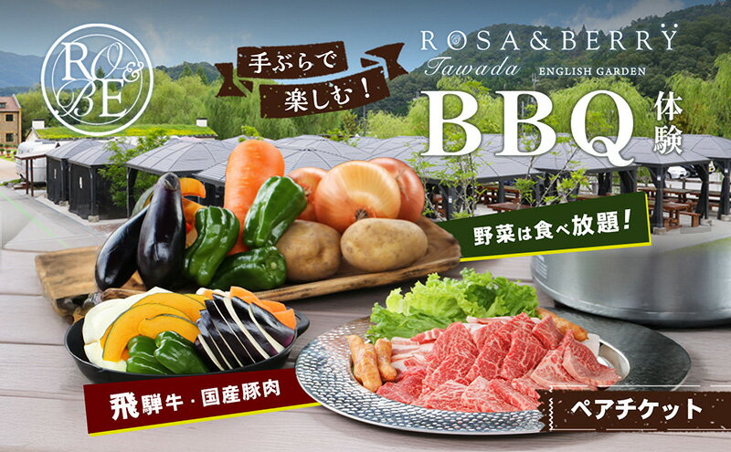 【ふるさと納税】【事業者支援品】ローザンベリー多和田BBQ体験ペアチケット　【イベントやチケット等/お食事券】