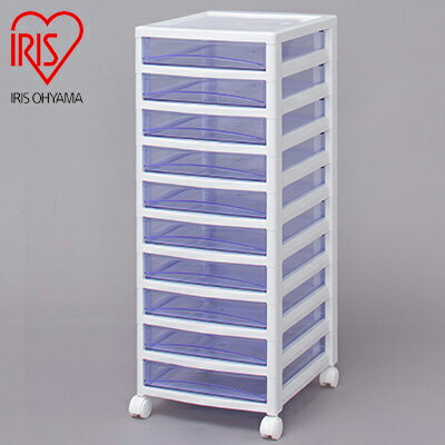 【ふるさと納税】スーパークリアチェスト 白/C青 【 インテリア 自宅 会社 オフィス 収納 クリアタイプ 簡易ロック キャスター付き 中身が見える 】