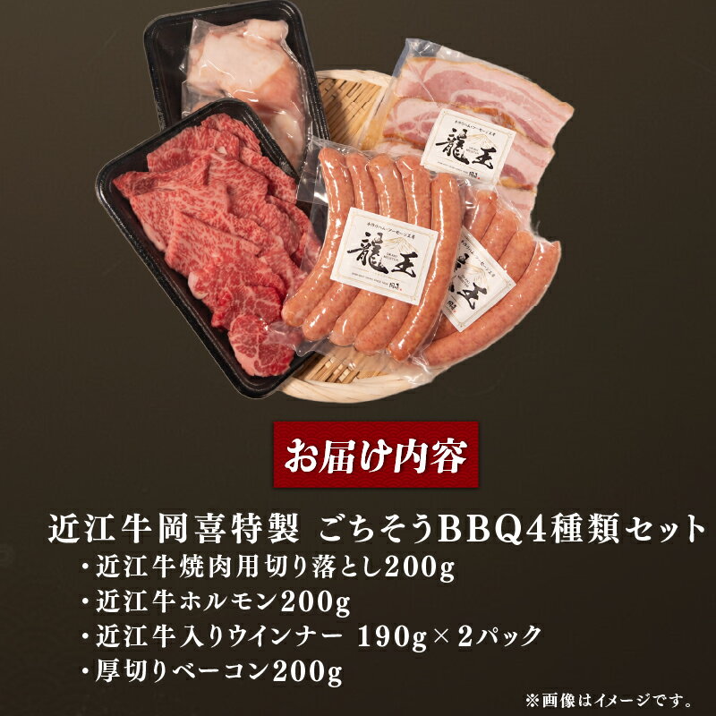 【ふるさと納税】 岡喜自家製 近江牛 入り ごちそう バラエティ セット 980g ふるさと納税 ベーコン ブロック 熟成 焼き肉 焼肉 切り落とし ホルモン コプチャン ウインナー 粗挽き 岡喜 自社工場 自家製 お肉 肉 豚 ぶた 豚肉 豚バラ バラ BBQ 滋賀県 竜王町 岡喜 f253847-ryuo-10001601 滋賀県竜王町 サンプル画像3
