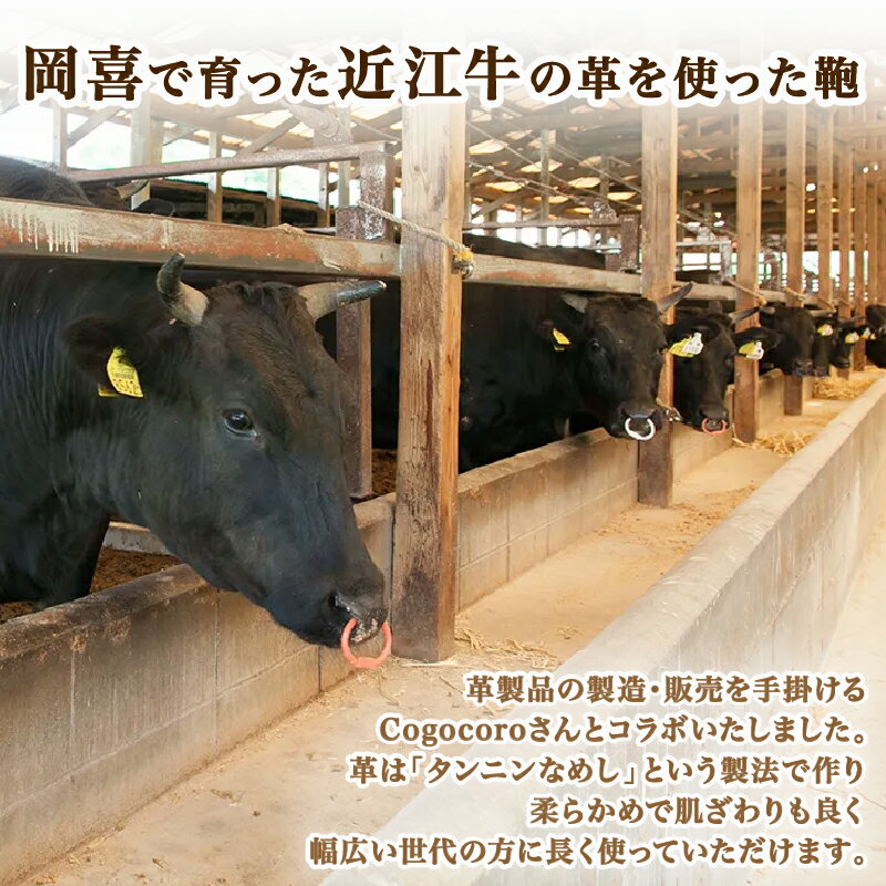 【ふるさと納税】 財布 本革 レザー 近江牛 ハンドメイド 手作り ブルー 贈り物 ギフト プレゼント 国産 受注生産 滋賀県 竜王 岡喜