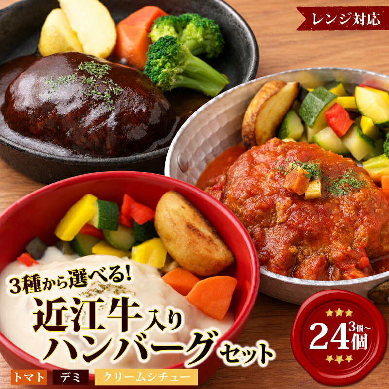 近江牛入りハンバーグ 選べるソース3種 3個〜24個（滋賀県竜王町）の商品画像（楽天ふるさと納税）