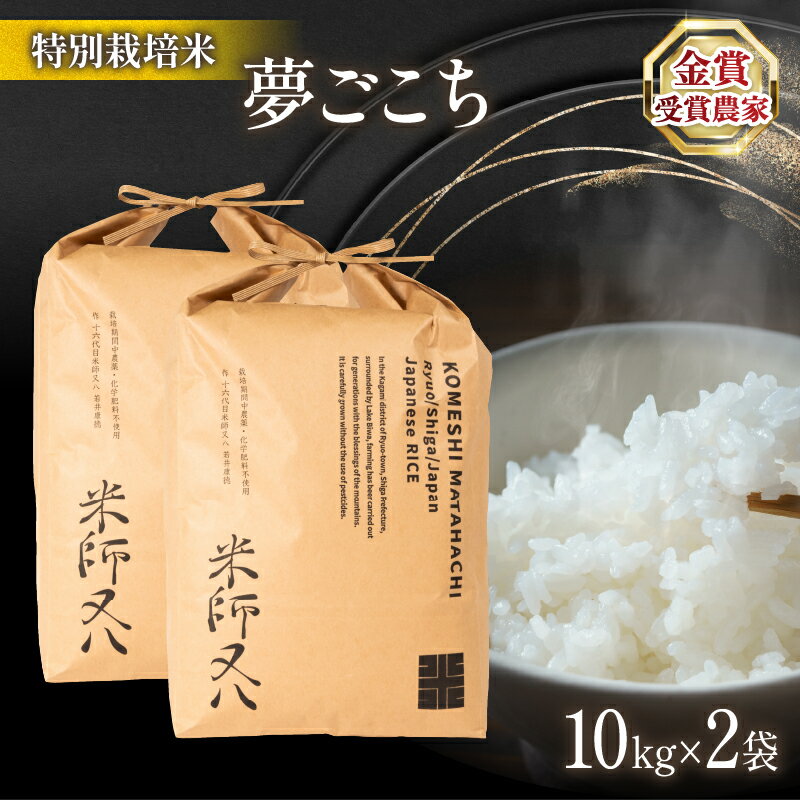 令和5年産 十六代目米師又八 謹製 夢ごこち 10kg×2袋 ( ブランド 米 rice 精米 白米 ご飯 内祝い 十六代目米師又八 謹製 もちもち 国産 送料無料 滋賀県 竜王 ふるさと納税 )