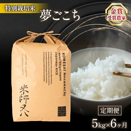 定期便 6回 夢ごこち 5kg × 6ヶ月 令和5年産十六代目米師又八 謹製 ( ブランド 米 rice 精米 白米 ご飯 内祝い 十六代目米師又八 謹製 もちもち 国産 送料無料 滋賀県 竜王 ふるさと納税 )