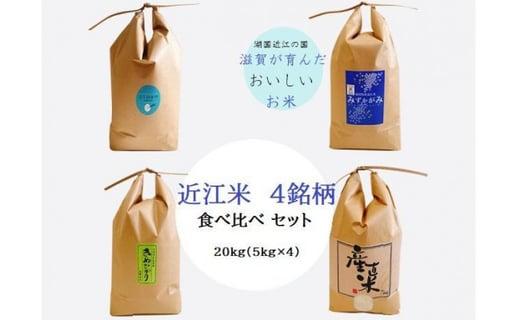 【数量限定】令和5年産 近江米 4銘柄食べ比べセット(5kg×4）米 近江米 コシヒカリ 贈り物 ギフト プレゼント 滋賀県 竜王