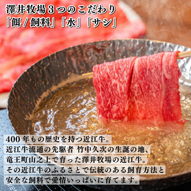 【ふるさと納税】 近江牛 牛肉 すき焼き しゃぶしゃぶ用 800g お肉 肉 すきやき スキヤキ しゃぶしゃぶ 霜降り 赤身 国産 ブランド牛 日本三大和牛 和牛 黒毛和牛 贈り物 ギフト 冷凍 滋賀県 竜王町 澤井牧場