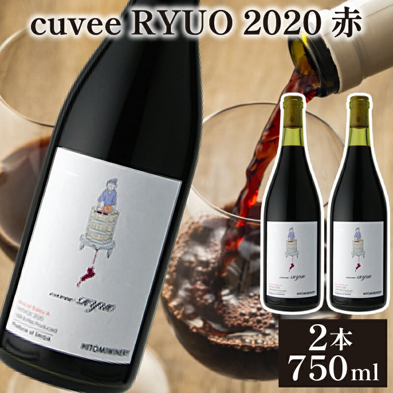 【ふるさと納税】 ワイン 2本 セット cuvee RYUO 2020 キュベリュウオウ 2本 セット 750ml × 2本 赤 ワイン ライト ボディ 辛口 マスカット ベリー ギフト 日本ワイン 酒 お歳暮 プレゼント ヒトミワイナリー お酒 地酒 果実酒 ぶどう酒 葡萄酒 滋賀 竜王町