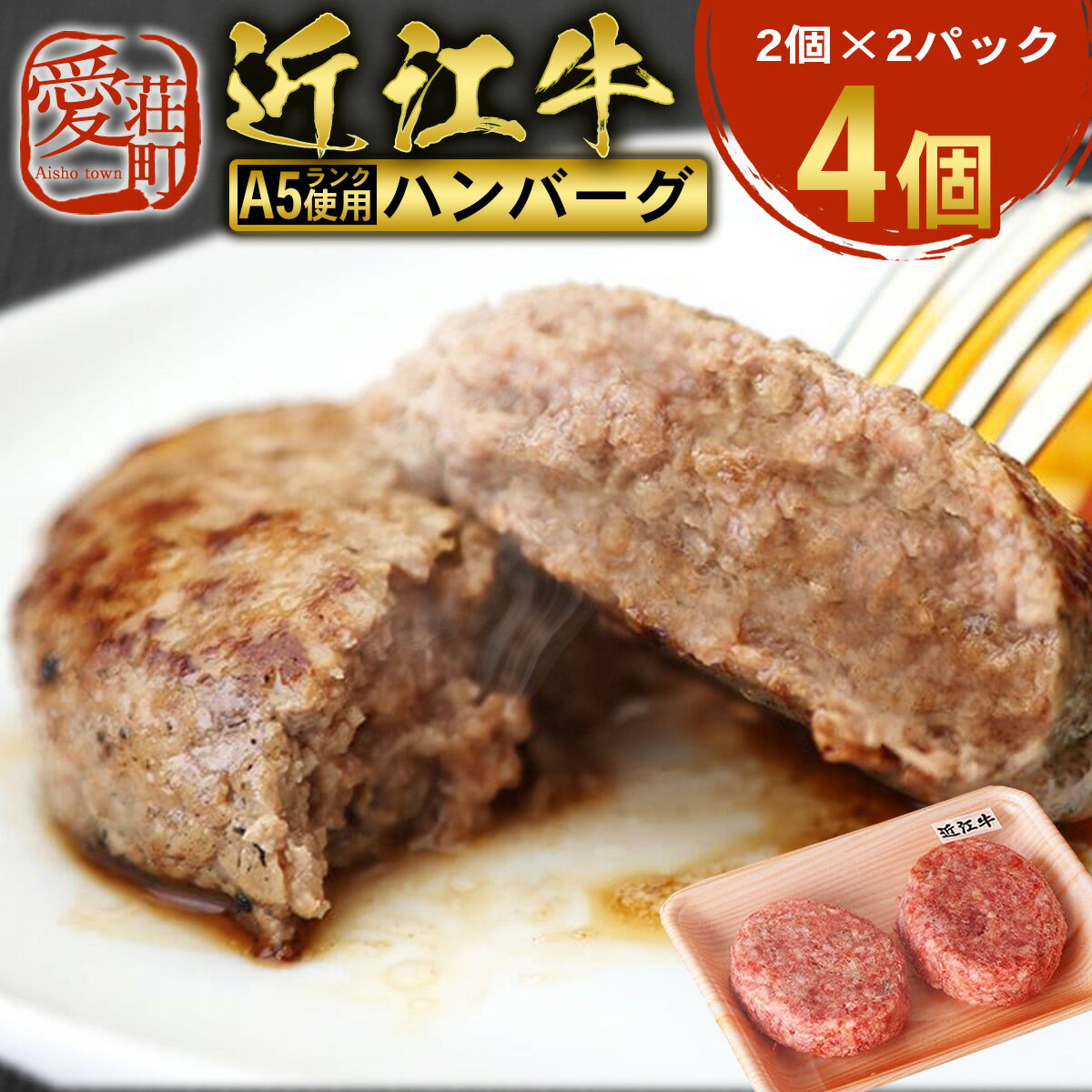 【ふるさと納税】近江牛 ハンバーグ 4個 A5 ランク 使用　フレンチレストランRuisseauシェフ監修　牛肉 和牛 黒毛和牛 国産　AI13