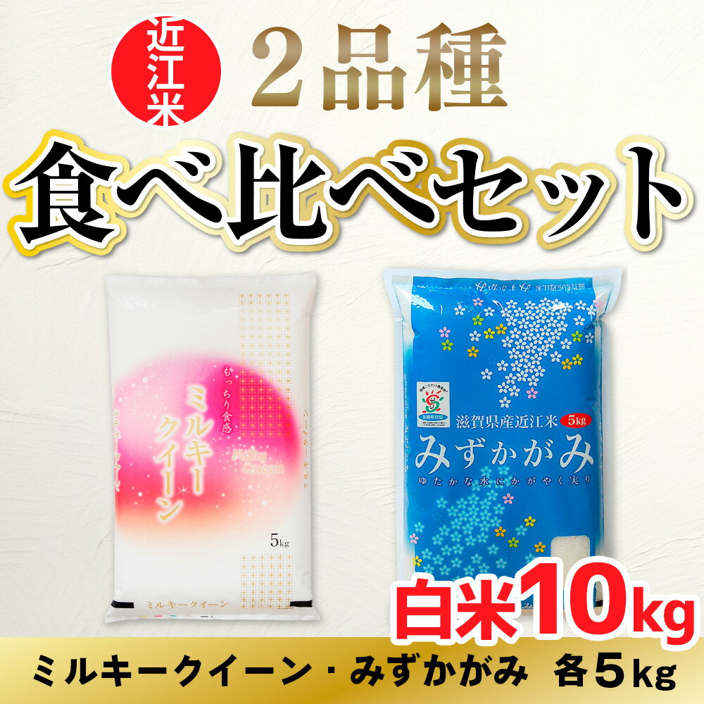 【ふるさと納税】 近江米 2品種 食べ比べセット 10kg 白米 ミルキークイーン みずかがみ 各5kg 送料無料 近江 米 BD27