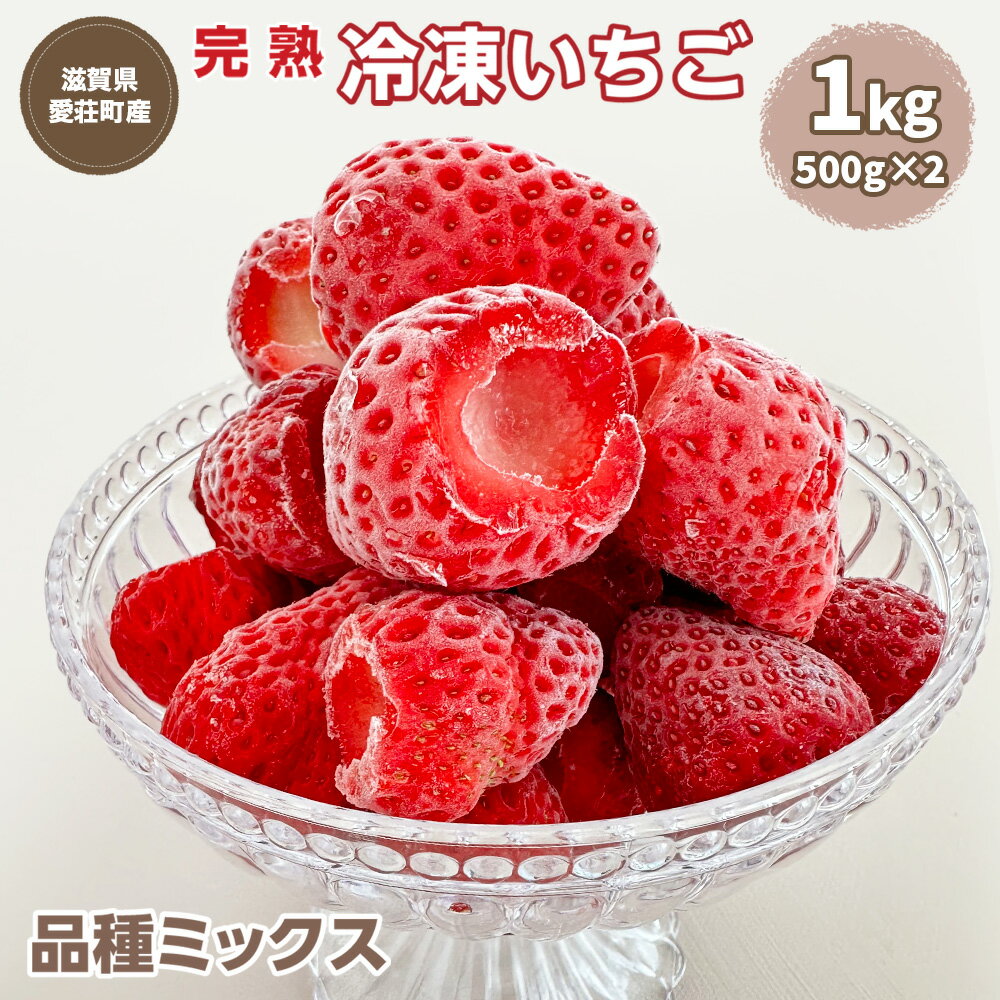 【ふるさと納税】採れたて瞬間冷凍! 滋賀県愛荘町産 冷凍いちご 1kg 500g×2 品種ミックス 有機 有機肥料 冷凍 いちご 紅ほっぺ よつぼし みおしずく あまえくぼ2025年4・5・6月より準備が整い次第順次出荷 BJ05