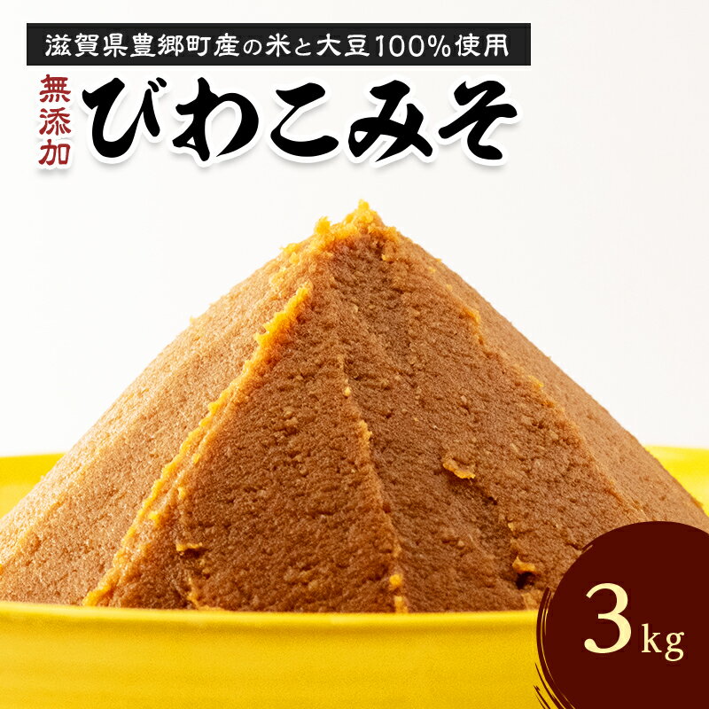 【ふるさと納税】味噌 びわこみそ 3kg 無添加 調味料 みそ 発酵食品 米みそ 麹 大豆 手造り　【 豊郷町 】