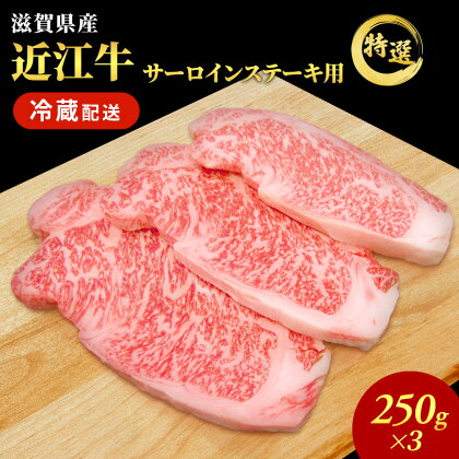 近江牛特選サーロインステーキ約250g×3枚【納期 最長3カ月】 牛肉 黒毛和牛 サーロイン ステーキ 肉 お肉 牛 和牛 納期 最長3カ月 冷蔵　【 ふるさと納税 近江牛 牛肉 お肉 サーロインステーキ ステーキ 】　お届け：繁忙期は最長3か月。納期指定不可