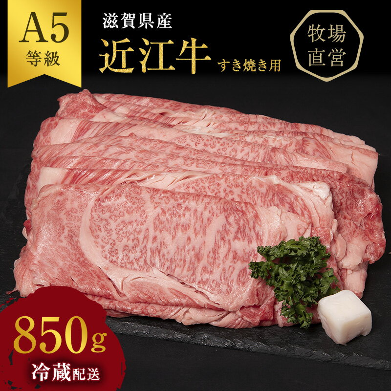 [近江牛 西川畜産]A5ランク雌牛 すき焼用 約850g(モモ・カタ・ウデ・バラ系等) [ ふるさと納税 近江牛 すき焼き a5 牛肉 お肉 ] お届け:繁忙期に限り納期最長3〜5ヶ月。納期指定不可