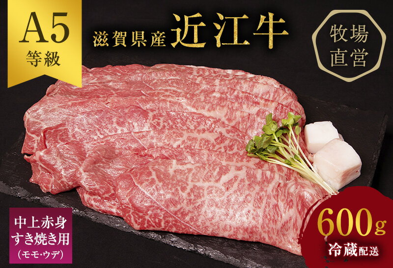 【ふるさと納税】近江牛 すき焼き 中上赤身 約600g A5 雌牛 西川畜産 牛肉 黒毛和牛 すきやき すき焼き肉 すき焼き用 肉 お肉 牛 和牛　【 豊郷町 】　お届け：繁忙期に限り納期最長3～5ヶ月。納期指定不可