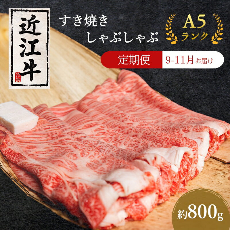 【ふるさと納税】【肉の千石屋】【定期便:9～11月お届け】3ヶ月連続お届け近江牛A5ランクすき焼き しゃぶしゃぶ約800g 肉 近江牛 牛肉 すき焼き しゃぶしゃぶ モモ 肩ロース ロース 和牛 国産 滋賀県　お届け：2025年9月中旬～2025年11月中旬