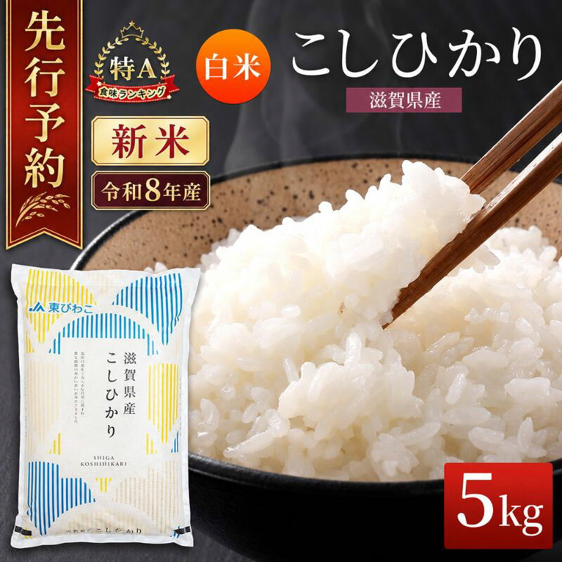 [令和8年産] 先行予約 新米 こしひかり 5kg 米 精米 こめ コメ お米 ご飯 コシヒカリ 5キロ 令和8年 令和8年度産 令和八年 令和八年産 滋賀県 豊郷 豊郷町 お届け:2026年10月より順次発送