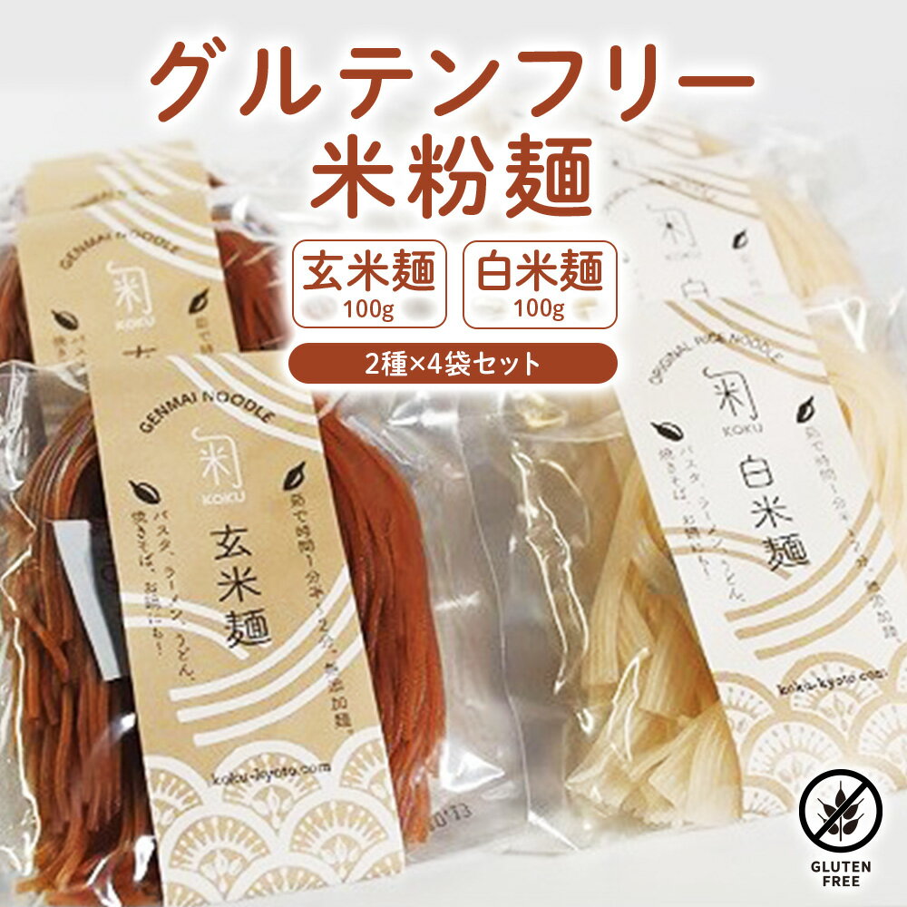 【ふるさと納税】 米麺 ラーメン 2種×4袋 ヘルシー 健康 食品 グルテンフリー 食べ比べ ギフト セット 中華 麺 冷麺 米粉 プレゼント 贈り物 贈答 低カロリー インスタント 京都 綾部