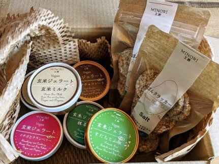 【ふるさと納税】 玄米 ジェラート 6個 ＆ 玄米ぽん クラッカー セット スイーツ 京都 菓子 玄米 無添加 おやつ ヴィーガン ビーガン ミルク 抹茶 チョコ いちご クランベリー アイス アイスクリーム デザート お菓子 おかし