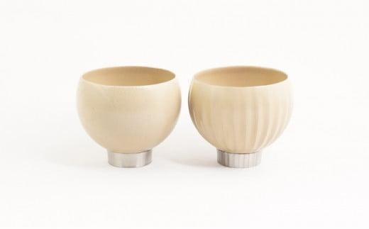 手作り 漆器 × 金属 sukuf ivory ペア 湯呑 ぐいのみ 小鉢 天然木 本漆 伝統工芸 ぐい呑み ぐい飲み 酒器