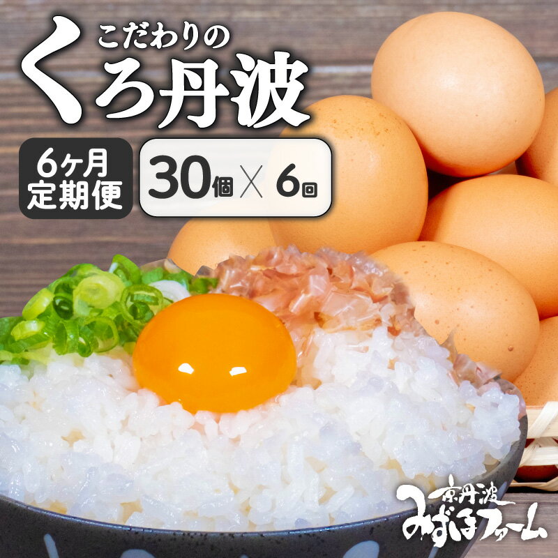 【ふるさと納税】 【 定期便 】 たまご くろ丹波 30個 6ヶ月 ( 卵 たまご 濃い 玉子 セット 玉子焼き 卵焼き 毎月 6か月 定期 6回 お届け 卵かけご飯 ゆで卵 鶏卵 卵黄 丹波 黒豆 丹波黒 大豆 )