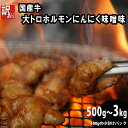 【ふるさと納税】 【 訳あり 】国産牛 大トロホルモン にんにく味噌味 500g 1kg / 1.5kg / 2kg / 3kg 100g 小分け パック ニンニク ガーリック 味噌味 ホルモン 焼き 焼肉 味付 小分け 冷凍 味噌だれ 不揃い 焼き肉 炒め物 国産 牛 肉 おかず お惣菜 京都府 舞鶴市 幸福亭