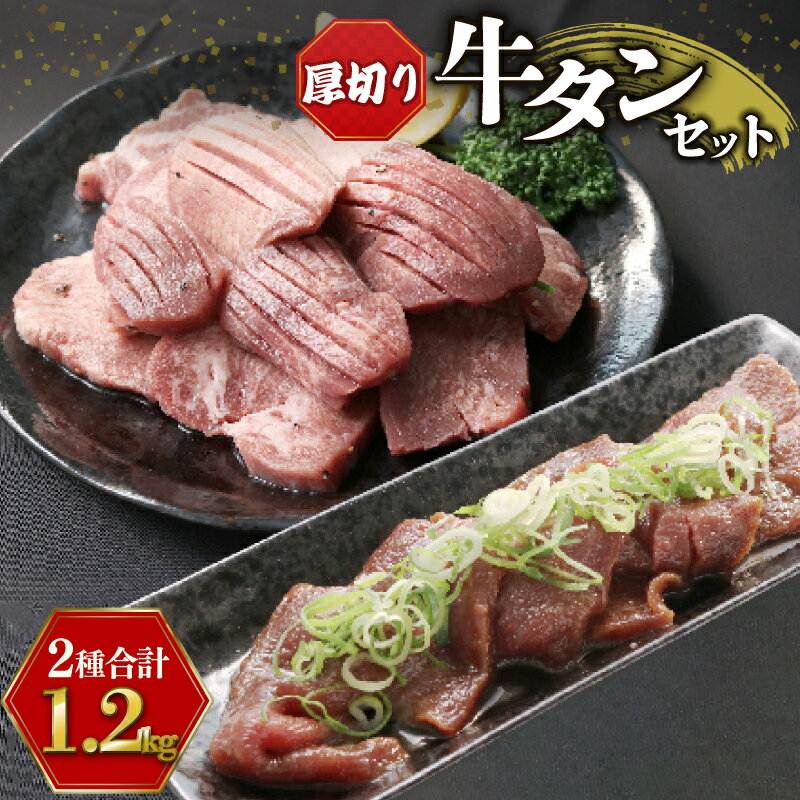 【ふるさと納税】 牛タンセット 1.2kg セット 牛肉 厚切り 1.2キロ 牛たん タン たん タン元 タン中 タン先 スライス スリット入り 小分け 簡単 調理 焼肉 牛 肉 冷凍 訳なし BBQ バーベキュー アウトドア キャンプ 下味付き タレ漬 京都 神戸ミートフーズ お肉 贈答 ギフト