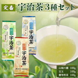 【ふるさと納税】 定番の宇治茶3種セット(宇治玉露 山城の露・宇治かぶせ茶 宝玉・宇治煎茶 優等煎茶) 煎茶 宇治茶 かぶせ茶 お茶 緑茶 日本茶 茶 茶葉 おいしい 国産お茶 飲み比べ セット 贈り物 贈答 ギフト 京都府