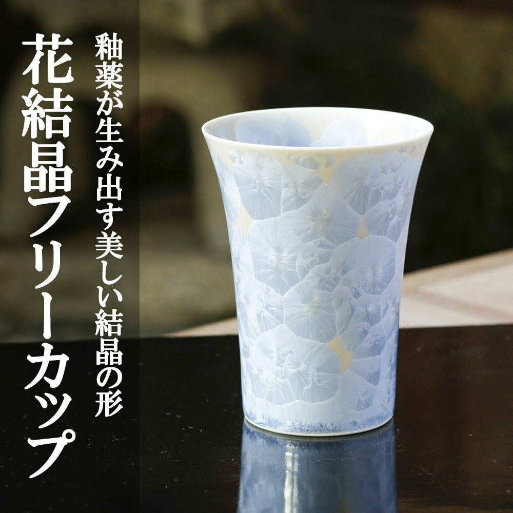 【ふるさと納税】花結晶フリーカップ(銀藤)〈陶あん〉| カップ グラス 銀藤 清水焼 食器 花 結晶 ギフト 贈り物 内祝い ご家庭用 ご自宅用 陶あん 京都府 京都市