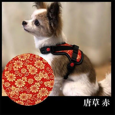 [柴犬コウタのハッピィショップ]小型犬用 京都西陣金襴織 ハーネス 華〜HANA〜 [唐草]| 犬 ハーネス ペット 小型犬 西陣 和柄 ギフト 京都府 京都市