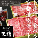 【ふるさと納税】【焼肉の名門天壇】京の肉 リブロース 薄切り大判400g ・カルビ 500g 天壇特製たれ付き焼肉セット | 京都 京都市 京都府 京 お肉 肉 焼肉 ロース リブロース カルビ 天壇 ご当…