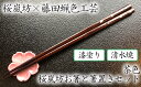 【ふるさと納税】【藤田蝋色工芸】桜嵐坊お箸と箸置きセット(茶色)1膳 | 漆塗り 漆 おはし 清水焼 贈答 プレゼント 母の日 父の日 京都府 京都市 京都