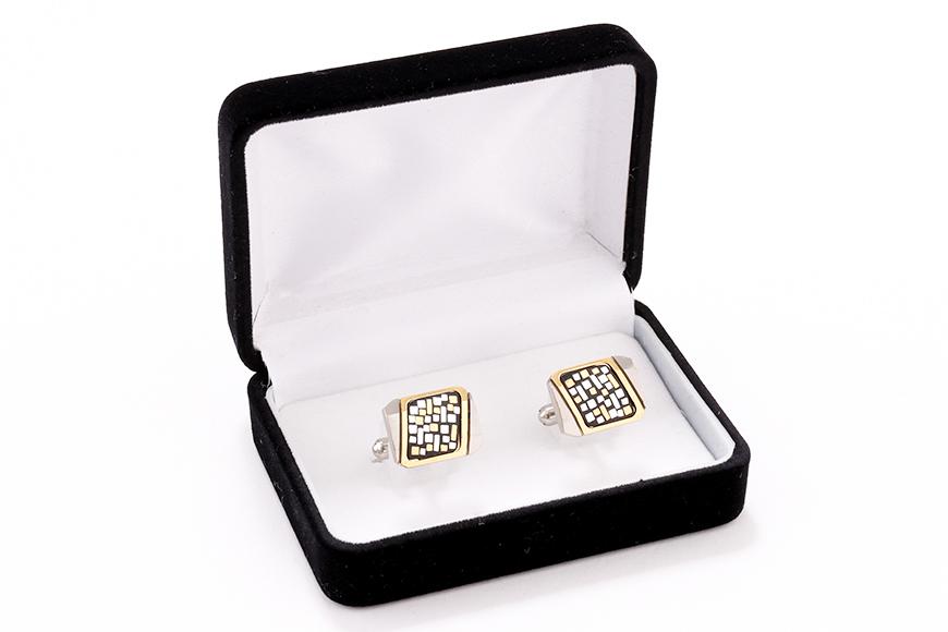 【ふるさと納税】【中嶋象嵌】カフス　幾何学模様 | カフス贈り物 ギフト ビジネス ファッション 男性 象嵌 伝統 工芸 中嶋象嵌